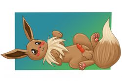 1boy 3_toes 4_toes animal_genitalia animal_penis begging begging_pose blush brown_eyes brown_fur brown_nose canine_penis chest_tuft eevee erection feral fur gradient_background long_ears looking_at_viewer male marealeopard nintendo nude penis pokémon_(species) pokemon pokemon_(species) pokemon_rgby sheath simple_background solo tail testicles toes tuft video_games white_border