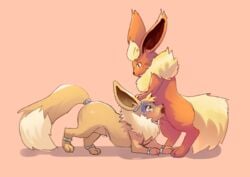 1boy 3_toes ambiguous_gender asphyxiation ass big_ears black_nose blush bracelet breath_play brown_fur chest_tuft choking dipstick_tail ears_back eevee eeveelution emyara feet feral feral_on_feral flareon fluffy_ears fur hand_on_head long_ears male multicolored_tail nintendo oral oral_penetration orange_fur original_character paws penetration penis pivoted_ears pokémon_(species) pokemon pokemon_(species) pokemon_rgby side_view sketch snout tail testicles text tuft video_games watermark white_fur yellow_fur