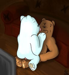 anal anal_sex ass brother brothers brown_bear brown_fur cartoon_network closed_eyes duo fur grizzly_(wbb) grizzly_bear hi_res ice_bear male male/male male_penetrated male_penetrating mammal penetration penis sex sibling sterlingsilver technical_incest ursid ursine we_bare_bears white_fur