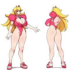 1girls armpit_hair armwear back backless_outfit bare_legs clothing deeezel female female_only fisticuffs_club front_and_back full_body highleg highleg_leotard leotard long_hair mario_(series) multiple_views nintendo nipple_bulge patrick_hateman plain_background princess_peach pubic_hair_peek puffy_short_sleeves puffy_sleeves revealing_clothes shoes simple_background skin_tight solo solo_focus standing tagme thighs thong_leotard tight_clothing very_long_hair white_background