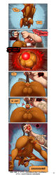 aamon_(james_howard) absurd_res anal anal_sex balls bodily_fluids chiropteran clothing comic cum demon dialogue english_text furry furry_only genital_fluids hi_res internal james_howard male male_only mammal nude nude_male original original_character original_characters page_13 page_number penetration penis text tina_(james_howard)