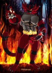 1boy 3_toes 5_fingers abs animal_humanoid animal_penis anthro anthro_only big_testicles black_fur claws erection feet feline fire furry furry_ears furry_only furry_tail gay green_eyes grey_fur grin holding huge_penis humanoid_penis incineroar male_only mrkatman muscle muscles nintendo nipples nude one_eye_closed paws penis poke_ball pokemon pokemon_(species) pokemon_sm pubic_hair red red_fur smile standing stripes tail teeth testicles text thick_penis thick_thighs veins veiny_penis watermark wink yellow_sclera