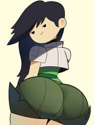 ass beth_tezuka big_ass black_hair bravest_warriors looking_at_viewer looking_back postblue98 shorts smile thighs tight_clothing