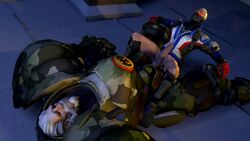 2boys 3d alternate_costume animated blizzard_entertainment bundeswehr_reinhardt cowgirl_position gay male male_only no_sound overwatch pants_down reinhardt soldier_76 tagme tetesin video yaoi