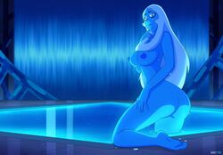 1girls bad_tyke_(artist) bathing big_ass big_breasts big_hips big_thighs blue_diamond_(steven_universe) blue_eyes blue_hair blue_skin diamond_authority erect_nipples exposed_breasts feet female female_only gem_(species) hand_on_hair hand_on_thigh long_hair looking_at_viewer looking_back nipples no_panties nude nude_female pool smiling_at_viewer solo steven_universe thick_lips thick_thighs water waterfall wet_body white_hair