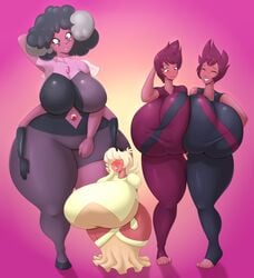 cartoon_network conjoined_twins gem_(species) gem_fusion gigantic_breasts huge_ass huge_breasts marauder6272 multi_arm multi_eye multi_limb off_colors_(steven_universe) padparadscha_(steven_universe) rhodonite_(steven_universe) rutile_twins shortstack steven_universe wide_hips