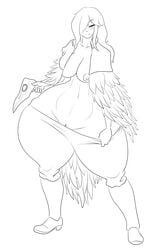 big_ass black_and_white bloodborne eileen_the_crow fromsoftware huge_ass marauder6272 pubic_hair pubic_hair_peek thick undressing wide_hips