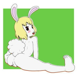 1:1 anthro anus ass blush breasts carrot_(one_piece) female female_only fur hair hi_res kamikiller lagomorph leporid mammal minkmen_(one_piece) nude one_piece open_mouth pussy rabbit solo splits white_fur