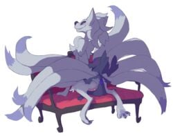 2boys alpha_channel alternate_color anal anal_sex anthro anthrofied anus blush bodily_fluids canine chair_position chest_tuft claws duo feet feral fox from_behind_position fur furry genital_fluids ghost grey_fur hair half-closed_eyes hand_on_leg hindpaw humanoid_penis inner_ear_fluff larger_male looking_at_another lying male male_only mammal multi_tail ninetales nintendo nude on_back open_mouth original_character pawpads paws penetration penis pokémon_(species) pokemon pokemon_rgby pokemon_rse precum purple_eyes purple_fur purple_sclera rear_view sableye scarffetish semi-anthro sex shiny_ninetales shiny_pokemon sitting size_difference smaller_male smile sofa tail tail_hug teeth testicles thick_thighs tongue tuft video_games wide_hips