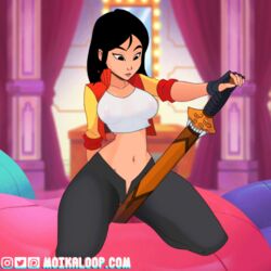 1girls 2d 2d_animation animated animated_gif areolae bouncing_breasts breasts cleavage disney disney_princess fa_mulan female female_only gif masturbation moikaloop mulan mulan_(1998_film) nipples ralph_breaks_the_internet solo wreck-it_ralph