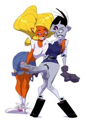 1futa 1girls 2019 absurd_res activision anthro balls bandicoot big_penis bimbo black_hair blonde_hair bottomless breast_squish breasts breasts_frottage buckteeth clothed clothing coco_bandicoot crash_(series) duo erection eyeshadow female foreskin freckles fully_clothed furry futanari gloves grin gynomorph gynomorph/female hair half-closed_eyes handjob handwear hi_res huge_cock human human_on_anthro humanoid_penis intersex intersex/female interspecies lipstick looking_at_penis makeup mammal marsupial medium_breasts midriff nina_cortex nipple_bulge penile penis pink_eyeshadow platform_footwear pubes sex simple_background slb smile squish vein veiny_penis video_games white_background