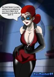 big_breasts bodysuit cartoon_network evil_con_carne female jumpsuit major_dr._ghastly solo_female suggestive the_grim_adventures_of_billy_and_mandy undressing unzipped zipper zipper_pull_tab