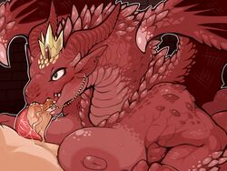 4:3 absurd_res anthro anthro_dragon big_breasts breasts crown dragon dragon_princess_i_(princess_and_conquest) duo faceless_male fellatio female female_dragon female_focus game_cg hetero hi_res horn human human_on_anthro interspecies male male/female male_human/female_anthro male_on_anthro male_penetrating mammal nipples non-mammal_breasts nude oral penetration penile penis princess princess_and_conquest red_scales royalty scales scalie sex solo_focus spring2323333 straight tongue tongue_out tonguejob wings