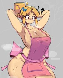 1girls apron ass big_breasts black_eyes blonde_hair brawl_stars breasts dierelc female female_focus female_only huge_breasts naked naked_apron naked_female piper_(brawl_stars) tagme thick thick_ass thick_thighs thighs white_body white_skin