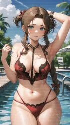 acl_noraai aerith_gainsborough ai_generated bbw big_belly bikini breast_expansion brown_hair curvy fat final_fantasy final_fantasy_vii green_eyes large_breasts outdoors petite plump pool self_upload small_breasts tagme thick_thighs thigh_gap transformation video weight_gain wide_hips