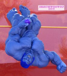 3d 3d_(artwork) anthro balls bara beast_(x-men) big_penis blue_body blue_skin boner erection furry hank_mccoy male male_only marvel marvel_comics masturbation muscles muscular nude penis snarlthewerewolf solo solo_male x-men