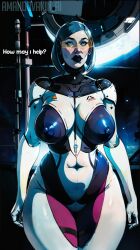 ai_generated big_breasts breasts curvy cybernetics cyberpunk edi female mass_effect orange-tinted_eyewear robot_girl robot_humanoid science_fiction tinted_eyewear visor