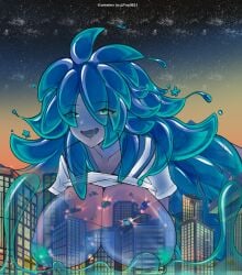 blue_slime giantess slime slime_girl