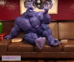 3d 3d_(artwork) anthro balls bara beast_(x-men) big_penis blue_body blue_skin boner erection furry hank_mccoy male male_only marvel marvel_comics muscles muscular nude penis sitting snarlthewerewolf solo solo_male x-men