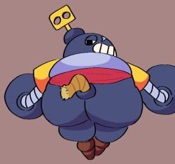 ass brawl_stars buttocks looking_back robot smiling tagme ti-ling_(artist) tick_(brawl_stars)