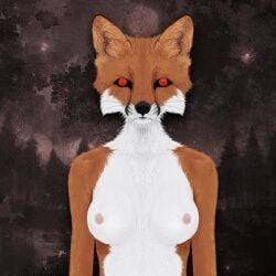 aethelwulf anaiah anthro breasts canid canine demon female fox half-length_portrait low_res mammal nipples nude portrait slim solo