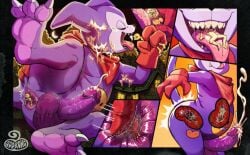 2025 3_fingers 3_toes a almost_fully_inside alternate_version_at_source ambiguous_gender anal anal_vore anon anthro balls bandai_namco big_balls big_penis bodily_fluids bumpy_tongue butt_slap closed_eyes clothing cum cum_on_clothing cum_on_face cum_on_own_face cum_on_self cumshot digimon digimon_(species) ejaculation erection extreme_size_difference feet fingers genital_fluids genitals gloves group handwear hi_res holding_another humanoid impmon internal kerchief licking licking_lips licking_own_lips lying macro macro_anthro male mostly_nude musky_balls musky_penis neckerchief neckwear oddkong on_back on_tongue open_mouth open_smile oral_vore penis size_difference slap slapping_own_butt slapping_self smile sweat sweaty_genitalia sweaty_penis toes tongue tongue_out trio vore