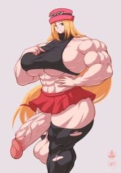 1futa abs big_balls big_penis bottomless breasts clothed clothing extreme_muscles flaccid futa_only futanari huge_breasts human hyper_muscles light-skinned_futanari light_skin long_hair mostly_clothed muscular muscular_futanari penis pokemon pokemon_xy roneesan serena_(pokemon) skirt solo standing thick_thighs twintails underboob