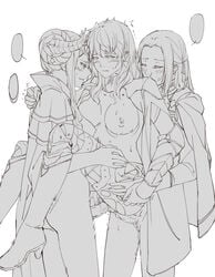 1girls 2futas anal anal_sex big_breasts blush boots breasts byleth_(fire_emblem) byleth_(fire_emblem)_(female) cape carrying closed_eyes double_bun double_penetration edelgard_von_hresvelg female fire_emblem fire_emblem:_three_houses futa_on_female futa_sans_penis futa_with_female futanari garreg_mach_monastery_uniform gloves greyscale group_sex hair_ornament hair_ribbon herm hermaphrodite high_heels horned_headwear iceky intersex long_hair monochrome multi_genitalia multiple_girls nipples pantyhose penis post-timeskip pussy ribbon sex simple_background stand_and_carry_position threesome uniform vaginal_penetration white_background