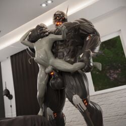 3d_(artwork) abs absurd_res anal anal_sex balls big_balls big_dom_small_sub big_muscles big_pecs big_penis bigger_male bigger_penetrating_smaller black_body bodily_fluids carrying carrying_another carrying_partner covering covering_mouth cum cum_drip cum_in_ass cum_inside cum_on_balls cum_on_leg cum_on_penis cum_while_penetrated cumshot digital_media_(artwork) dominant dominant_humanoid dominant_male dripping duo ejaculation erection gay genital_fluids genitals hi_res holding_partner human human/robot human_on_humanoid human_penetrated humanoid humanoid_dominating_human humanoid_penetrating humanoid_penetrating_human inflation interspecies junatah larger_humanoid larger_male leaking_cum machine male male/male male_penetrated male_penetrating male_penetrating_male mammal muscular muscular_humanoid muscular_male not_furry nude orgasm pecs penetration penile penile_penetration penis penis_belly_bulge penis_in_ass reverse_stand_and_carry_position robophilia robot robot_humanoid robot_on_human sex simultaneous_orgasms size_difference smaller_human smaller_male smaller_penetrated stand_and_carry_position standing standing_sex stomach_bulge submissive submissive_human submissive_male