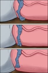 absurd_res anthro azzy_(skybluescales) balls balls_expansion big_balls big_penis blue_body blue_scales close-up close_up_panel expansion genital_expansion genitals growth growth_lines growth_sequence hi_res huge_balls huge_cock humanoid hyper hyper_balls hyper_genitalia hyper_penis immobile kobold male penis penis_expansion reptile scales scalie sequence skybluescales solo