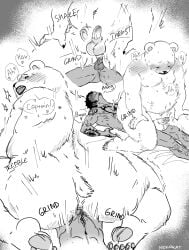 2024 anal anthro balls bear bepo erection genitals hi_res human human_on_anthro interspecies male male/male male_only mammal minkmen_(one_piece) moobs nekokat42 nipples one_piece penis polar_bear sex trafalgar_law ursine