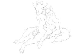 2021 ambiguous_gender ambiguous_penetrated anthro anthro_on_anthro anthro_penetrated anthro_penetrating anthro_penetrating_anthro black_and_white canid canine canis cloudyiki hair hi_res male male/ambiguous male_penetrating male_penetrating_ambiguous mammal monochrome penetration sex simple_background white_background wolf