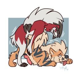 anal anal_sex arcanine big_claws canid canine canine_teeth claws doggy_style duo feral feral_on_feral feral_penetrated feral_penetrating feral_penetrating_feral from_behind_position gay generation_1_pokemon generation_7_pokemon hi_res hypno_eyes knot looking_pleasured lycanroc male male/male mammal midnight_lycanroc motion_lines nintendo paws penetration pokemon pokemon_(species) sex tongue tongue_out were werecanid yiffyap