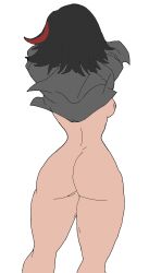 ass ass big_ass big_butt black_hair butt_focus facing_away female female_focus female_only kill_la_kill matoi_ryuuko small_belly thighs undressing