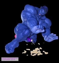 3d 3d_(artwork) anthro balls bara beast_(x-men) big_penis blue_body blue_skin boner closed_eyes cum erection furry hank_mccoy male male_only marvel marvel_comics muscles muscular nude orgasm penis snarlthewerewolf solo solo_male x-men