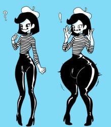 ass_expansion bottom_heavy bulge femboy glissé_(m23cartoons) mime original original_character puffytwink thigh_expansion thighs