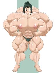 1girls abs bare_breasts barefoot big_breasts big_muscles bikini_bottom boku_no_hero_academia breasts cute extreme_muscles feet hyper_muscles inko_midoriya large_breasts milf mother muscles muscular muscular_arms muscular_female muscular_legs muscular_thighs my_hero_academia pecs ramudey tiptoes topless veins veiny_muscles