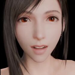 1:1 1girl 3d black_hair brown_eyes close-up el_water female_only final_fantasy looking_at_viewer mouth_fetish open_mouth shorter_than_30_seconds solo teeth tifa_lockhart tongue tongue_out uvula video video_game_character