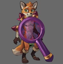 clothing elranno fox furry lens lens_of_truth link male male_only nipples penis see-through sheath solo sweating the_legend_of_zelda