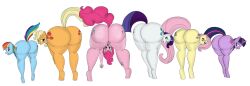 anthro applejack_(mlp) ass ass_focus boman100 cutie_mark earth_pony equid equine female fluttershy_(mlp) friendship_is_magic group hair hasbro hi_res horn horse mammal multicolored_hair my_little_pony pinkie_pie_(mlp) pony rainbow_dash_(mlp) rainbow_hair rarity_(mlp) twilight_sparkle_(mlp) unicorn