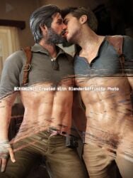 2boys 3d 3d_(artwork) 3d_model artist_name bara beard beard_stubble blue_eyes body_hair brown_hair ckang2021 dick_root dilf erection facial_hair gay gay_kissing gay_sex human indoor_nudity indoors kissing light-skinned_male light_skin male male/male male_nipples male_only male_pubic_hair manly mature_male mustache nathan_drake naughty_dog penis sebastian_castellanos smooth_skinned_male straight_to_gay taboo tango_gameworks the_evil_within the_evil_within_2 tongue tongue_out uncharted uncharted_4 veiny_penis yaoi