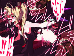 ahe_gao anal blonde_hair chiba_tsuru cross_section cum cum_inside double_penetration fellatio female flandre_scarlet fucked_silly group_sex handjob insertion male multiple_insertions oral penis red_eyes sex solo_focus spitroast straight thighhighs touhou tsuru_(artist) wings x-ray