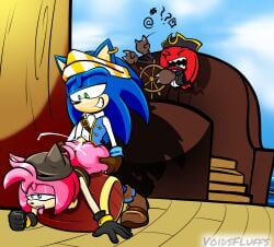 1girls 2boys ambiguous_penetration amy_rose angry anthro anthro_female anthro_male anthro_on_anthro anthro_penetrating_anthro areolae ass ass_grab bandana barrel bent_over bent_over_barrel big_ass big_butt black_rose_(sonic_prime) blue_fur blue_sky boots breasts breasts_out bubble_ass bubble_butt caught_in_the_act clothed clothed_female clothed_male clothed_sex clothing cum cum_inside echidna ejaculation eulipotyphlan exhibitionism female from_behind fur gloves grabbing grabbing_ass green_eyes grin hedgehog huge_ass huge_butt knuckles_the_dread knuckles_the_echidna large_ass large_butt male male/female mammal netflix nipples open_mouth partially_clothed penetration pink_fur pirate pirate_captain pirate_girl pirate_hat pirate_outfit pirate_ship pirate_sonic red_fur sega sex sex_from_behind ship ship_deck shirt shorts_down sky sonic_(series) sonic_prime sonic_the_hedgehog sonic_the_hedgehog_(series) standing straight straight_sex tail tongue tongue_out top-down_bottom-up vest voidsdroids voidsfluffs yelling yelling_at_another