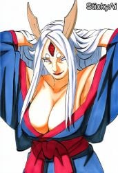 accurate_art_style ai_generated anime_coloring colored female manga_style mature_female milf naruto naruto_(series) naruto_shippuden otsutsuki_kaguya sexy sexy_pose solo solo_female solo_focus stickyai thick toned watercolor