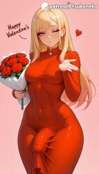 1futa 2026 ai_assisted ai_generated anime artist_name blonde_hair bouquet bulge earrings explicit flower futanari gradient gradient_background hi_res high_quality high_resolution highres holding_bouquet jewelry kitagawa_marin marin_kitagawa my_dress_up_darling nail_polish patreon patreon_username penis pink_background red_flower red_rose rose sono_bisque_doll_wa_koi_wo_suru stable_diffusion tsukoneko valentine's_day valentines_day watermark