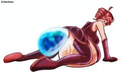 2d anal anal_prolapse anal_vore anus ass big_belly clothed cum female girl huge_belly kasane_teto pussy skirt skirt_lift slime slime_vore underskirt unkydown utau vore vore_belly