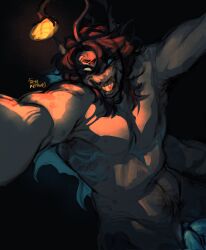 body_hair dark_lighting fins gills hemipenes humanoid intersex mutation pecs pressure_(roblox) ryu_keith0 sebastian_solace sharp_teeth two_dicks