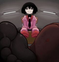 cunlel feet foot_fetish giantess monogatari_(series) oshino_ougi toes_visible_through_clothing trapped trapped_in_clothing
