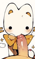 1girls 2d :3 ai_assisted ai_generated animation_meme_community anthro anthro_female blowjob blush bowtie cat_ears cum cute feline fellatio female furry furry_female human_on_anthro poeypepto pov solo_female sucking_penis tiktok youtube