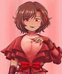 between_breasts cunlel giantess inside_clothing limbus_company outis_(limbus_company) project_moon